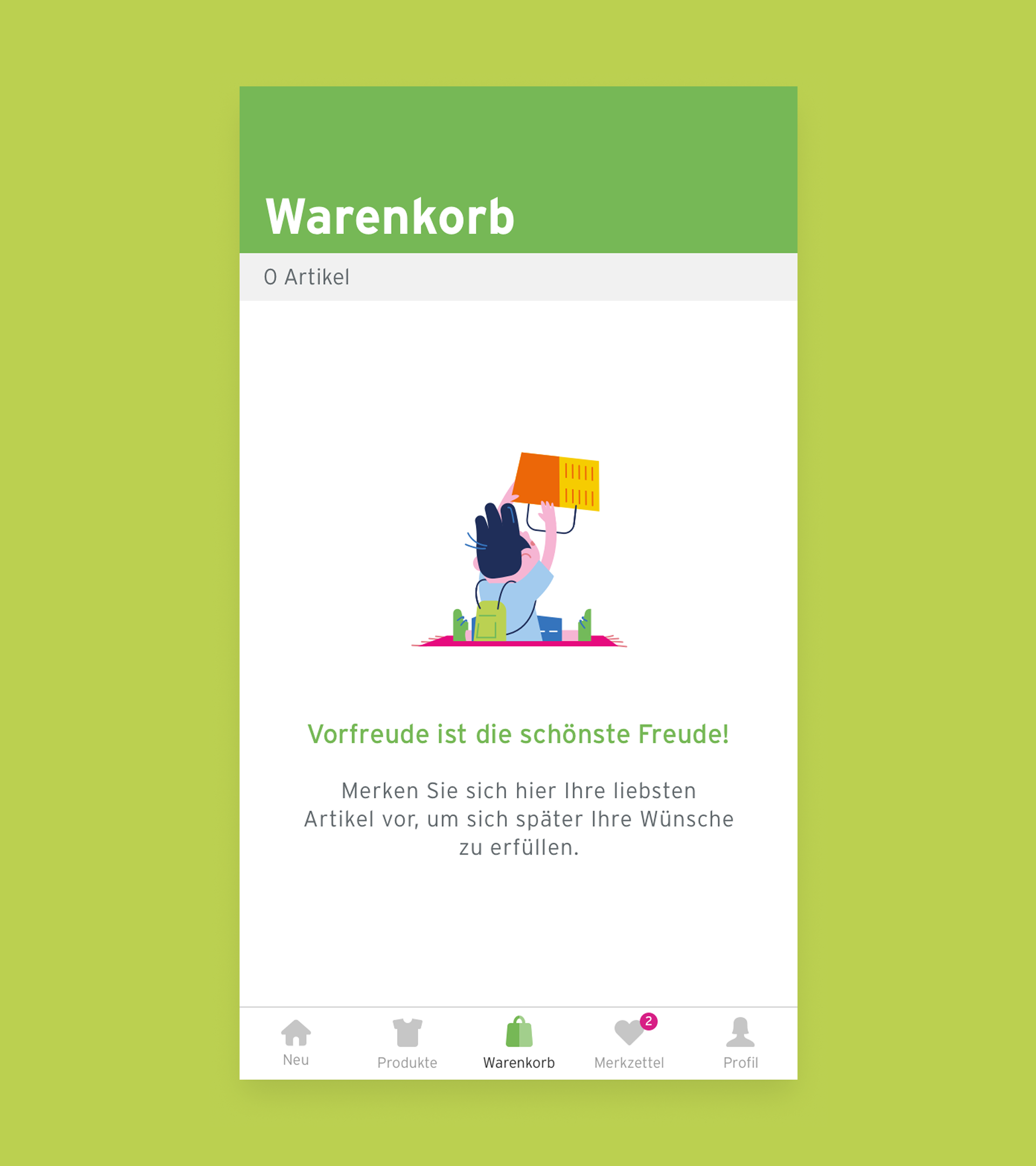 Ernstings App Shoppig Cart