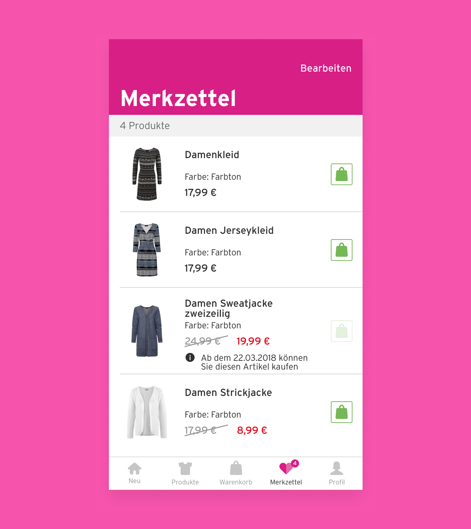 Ernstings App Favorites
